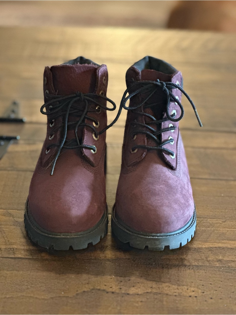 Timberland 6-Inch Premium Waterproof Boots Burgandy Nubuck Women's Burgundy